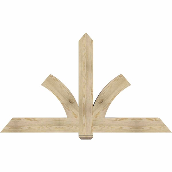 Ekena Millwork Redmond Rough Sawn Timber Gable Bracket, Douglas Fir, 72"W x 42"H x 6"D x 6"F, 14/12 Pitch GBW072X42X0606RED00RDF - main